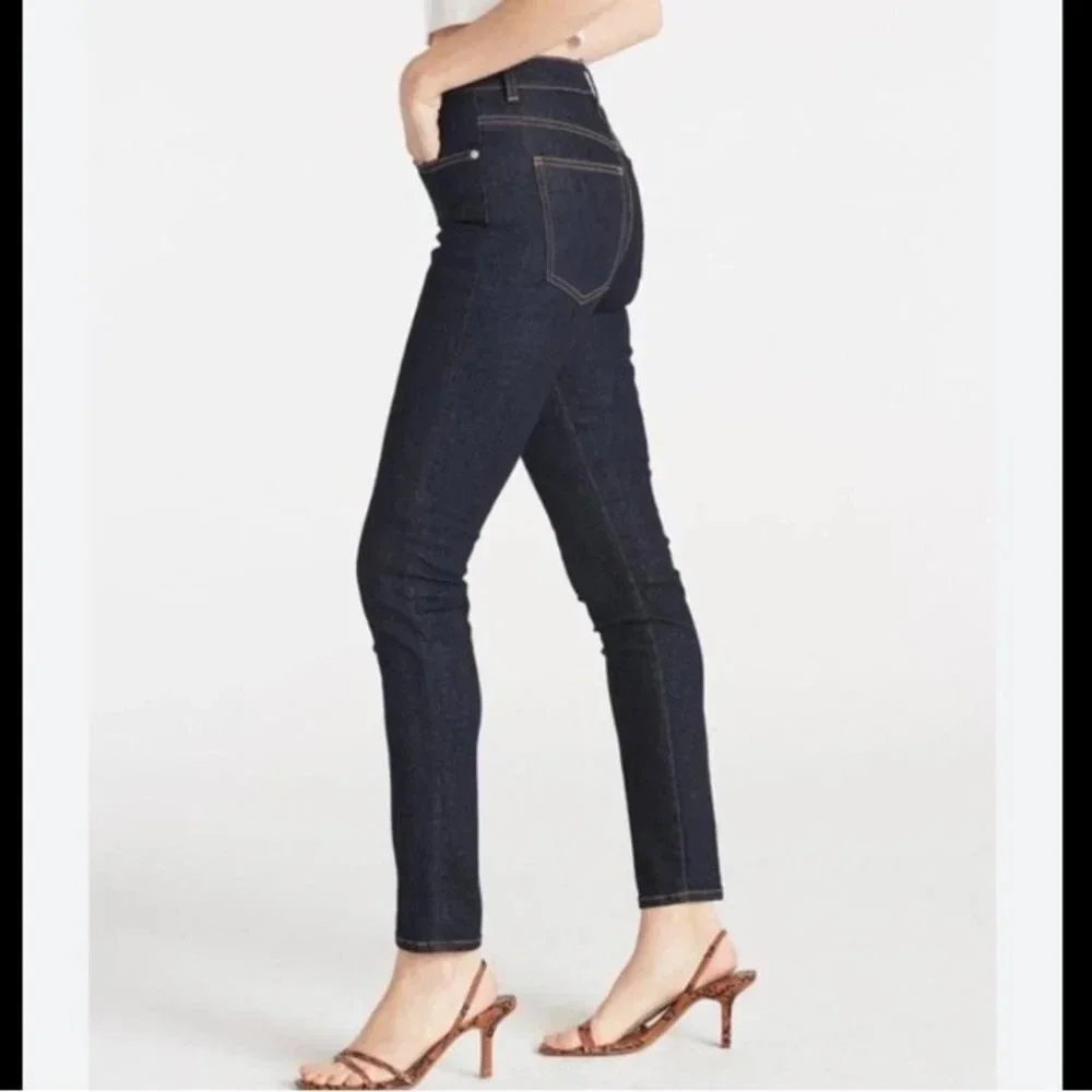 CQY High Rise Skinny PALME CLARITY Dark  Indigo Jeans - Picture 3 of 16